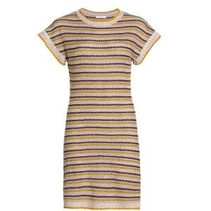 SEE BY CHLOE   Textured Summer Striped Lurex Knit Dress size M